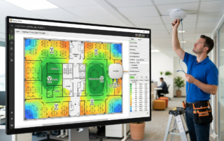 Progettazione Wi-Fi aziendale con Ekahau AI Pro: heatmap di copertura sulla planimetria