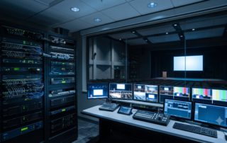 Auditorium di un centro congressi aziendale con tre sale unibili e proiezione laser 4K