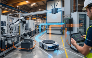 Progettazione di una rete industriale IT/OT: switch e cablaggio di rete in un reparto di produzione